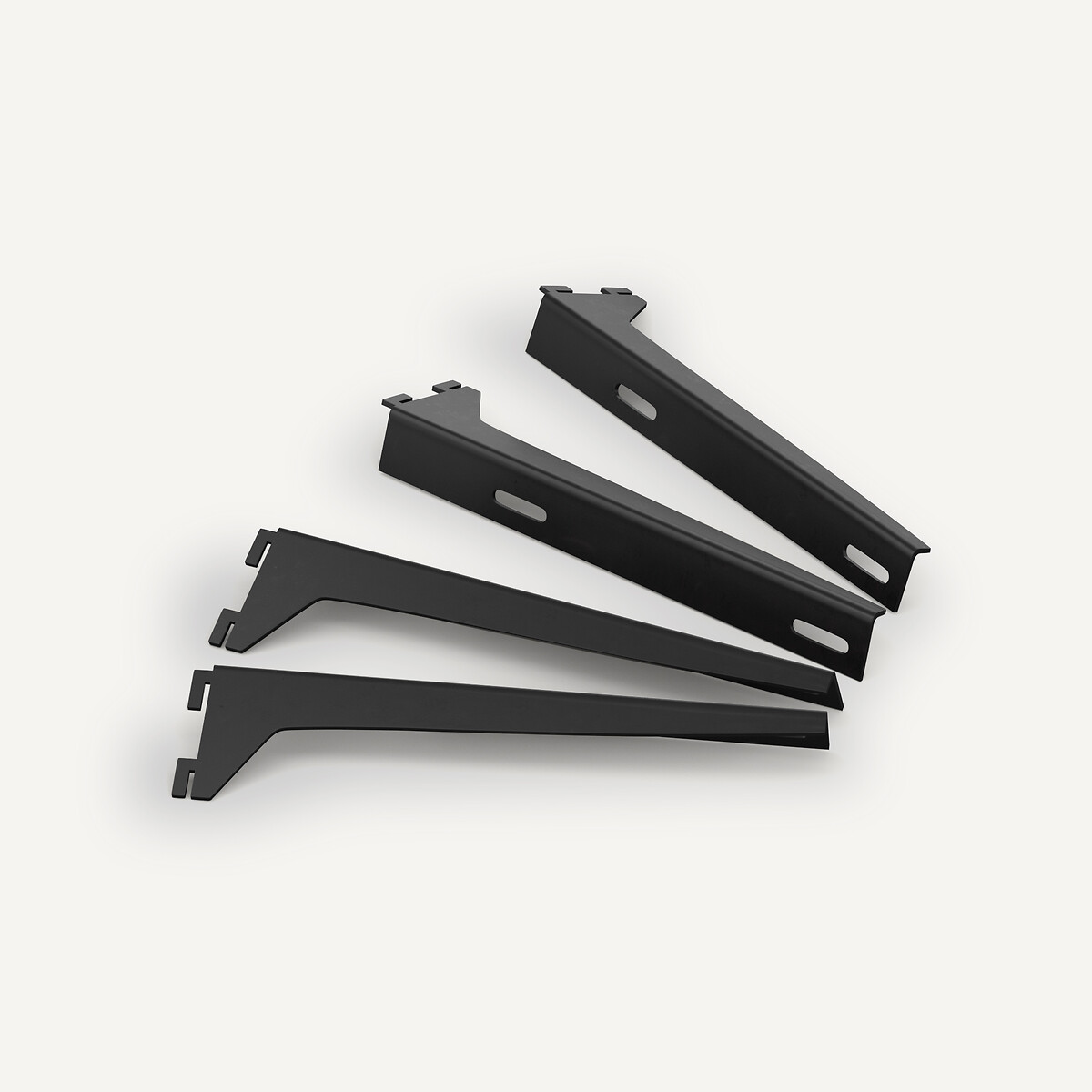 Lot de 4 équerres pour étagères métal, Johanez noir, AM.PM