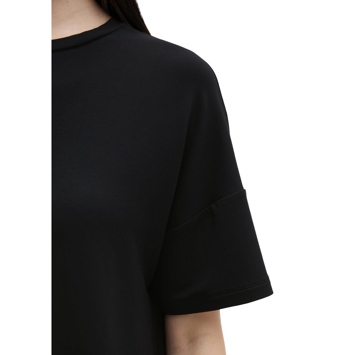 Robe sweat oversize en TENCEL™ Modal noir, MARC O'POLO