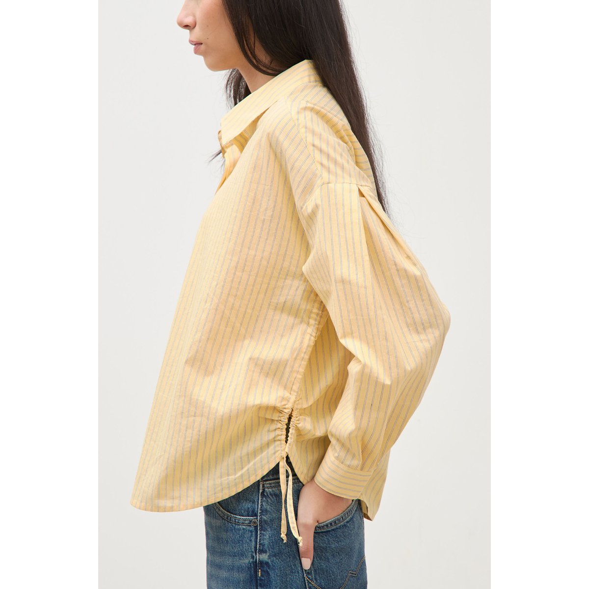 Chemise ample manches longues jaune citron, BONOBO