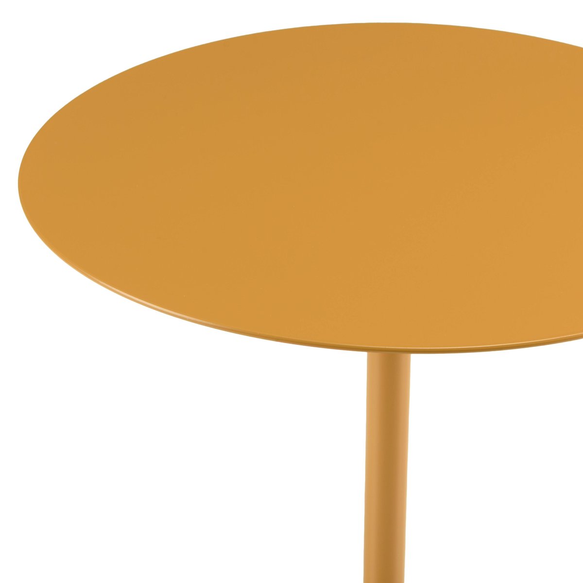 Table d'appoint ronde en acier marron CASTILLE moutarde, PIER IMPORT