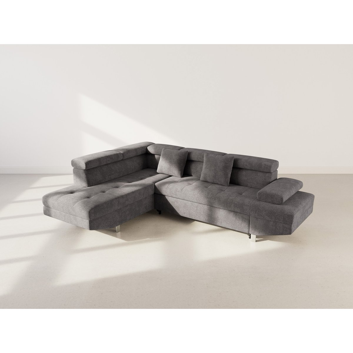 Canapé d'Angle Convertible 5 places - MARGAUX gris, BEST MOBILIER