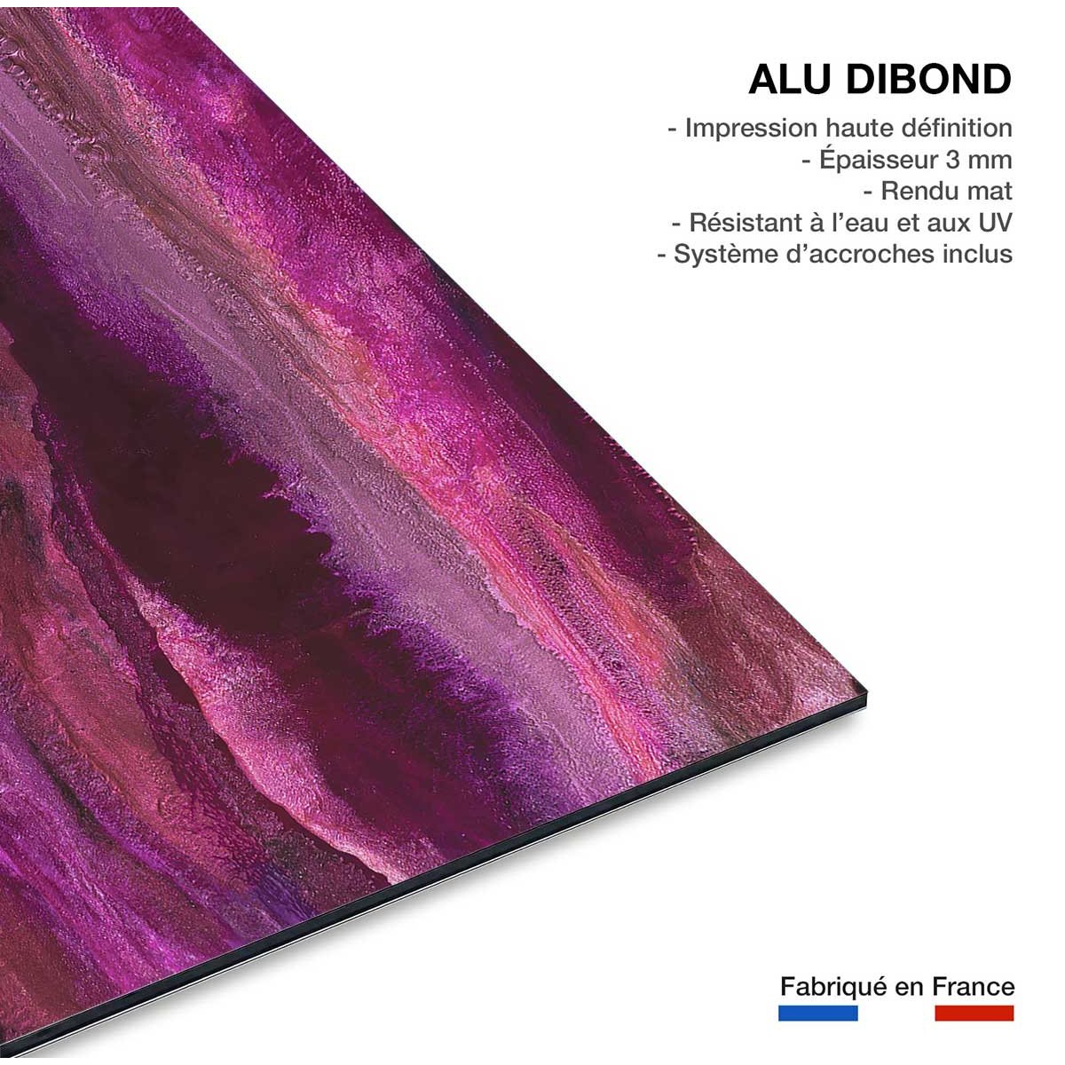 Tableau rose horizon tableau alu dibond, HEXOA