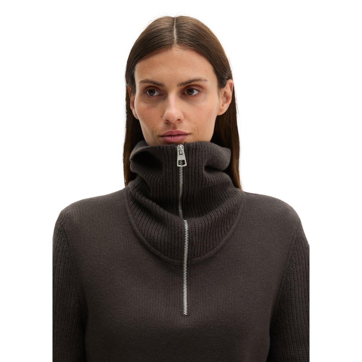 Troyer slim en mélange de laine vierge douce marron, MARC O'POLO