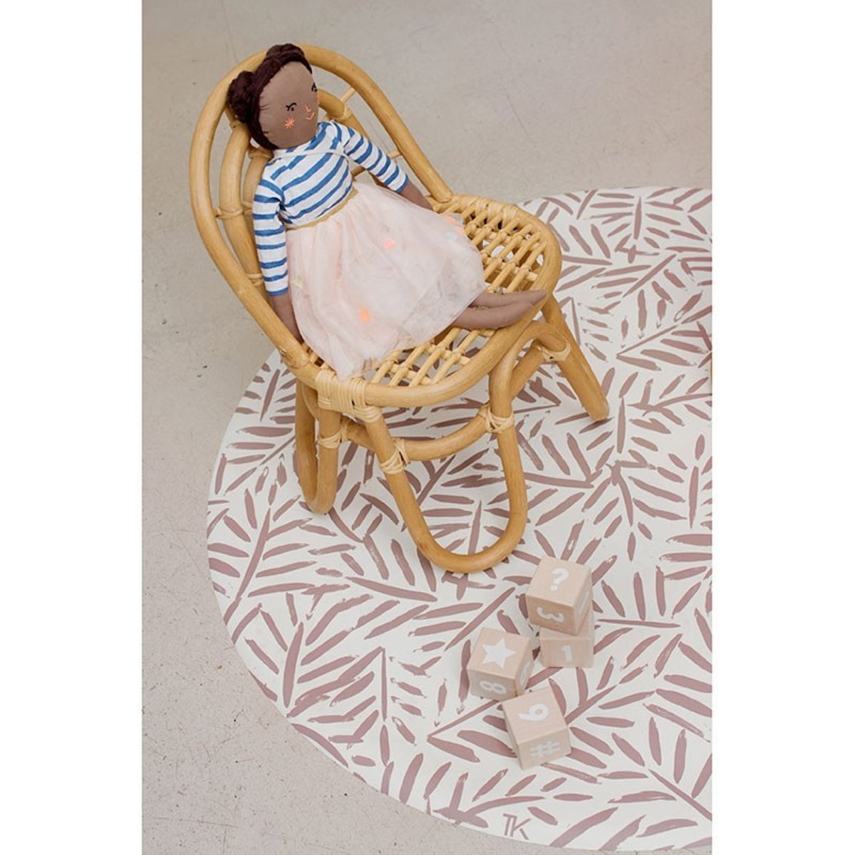 Tapis protège sol rond feuille LEAVES - SEA SHELL sea shell, TODDLEKIND