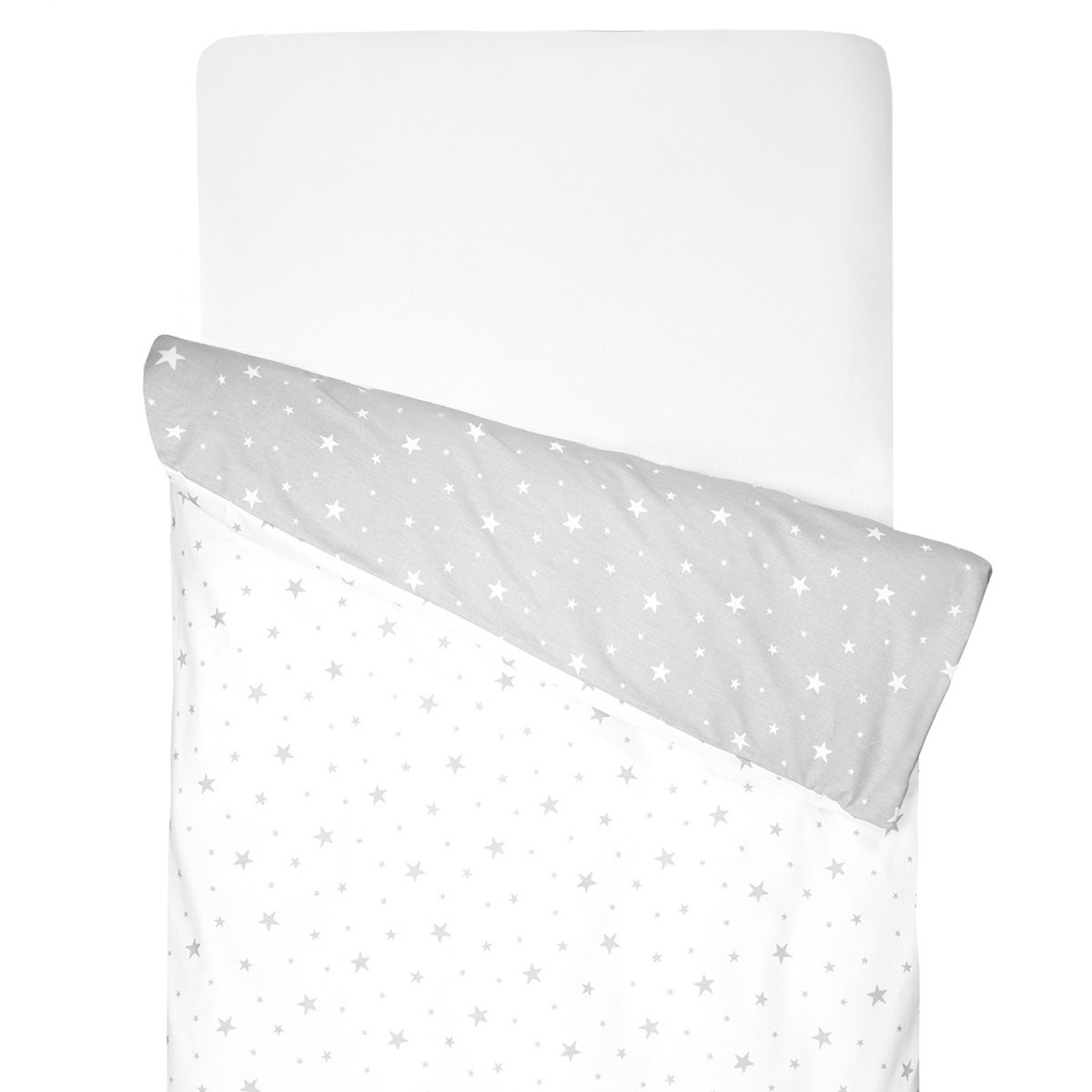 Housse de couette réversible en coton STELLA stella, imprimé étoiles blanc, gris, SEVIRA KIDS