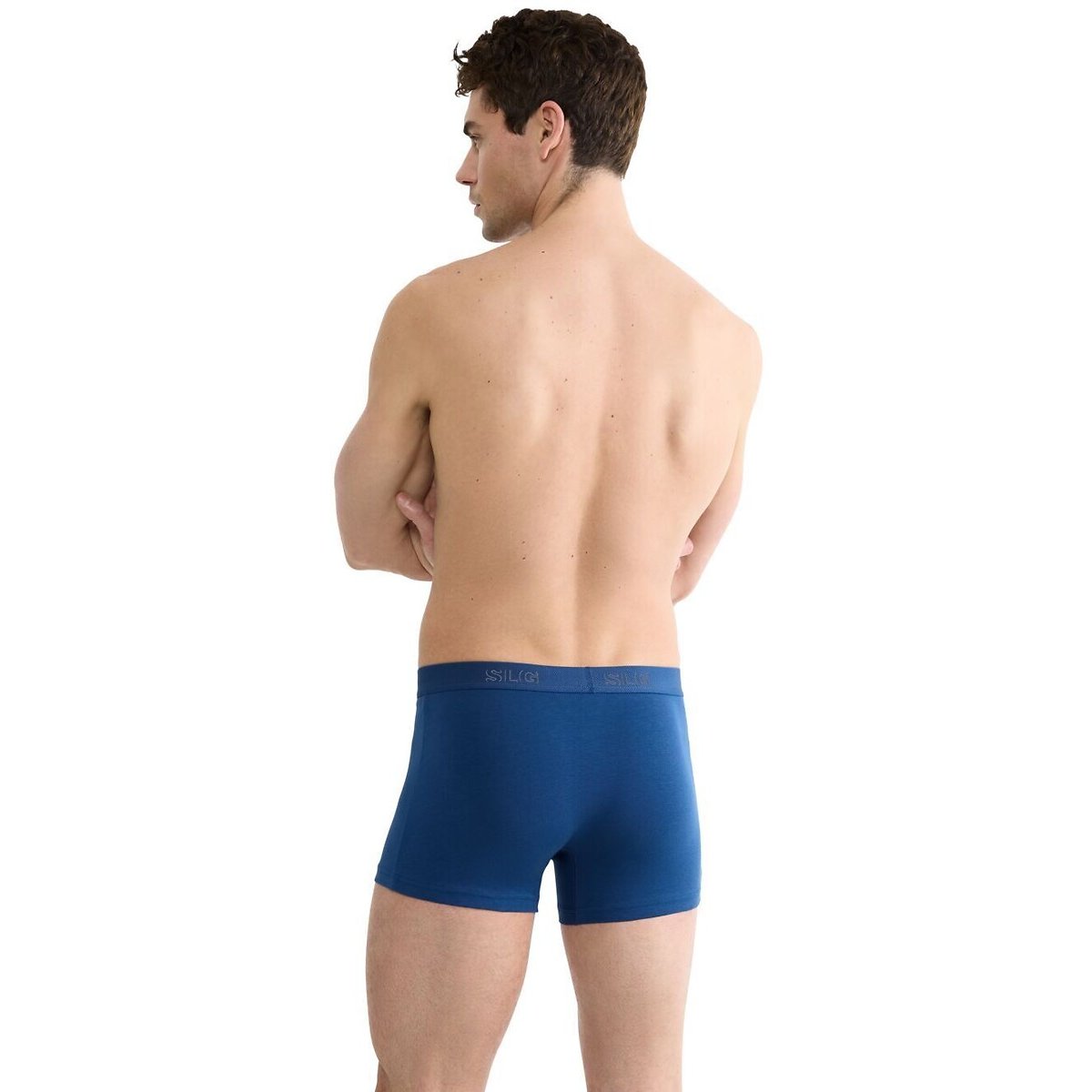 Confezione da 2 boxer tinta unita grigio + blu, SLOGGI