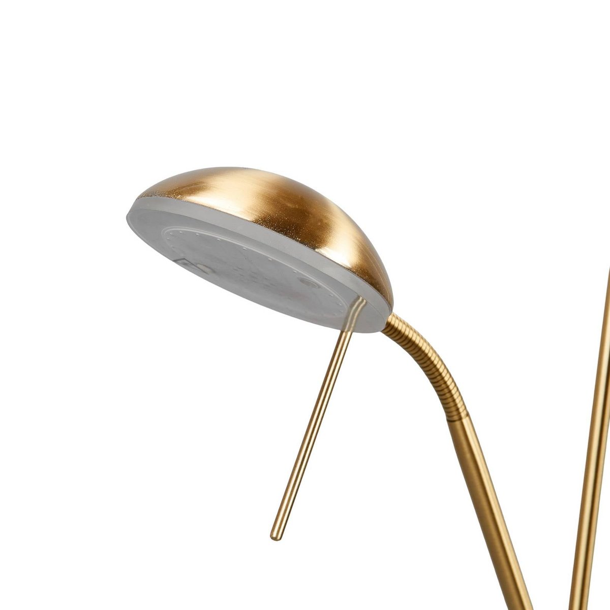 Lampadaire en métal moderneLED, Josefin laiton mat, blanc givré, LINDBY