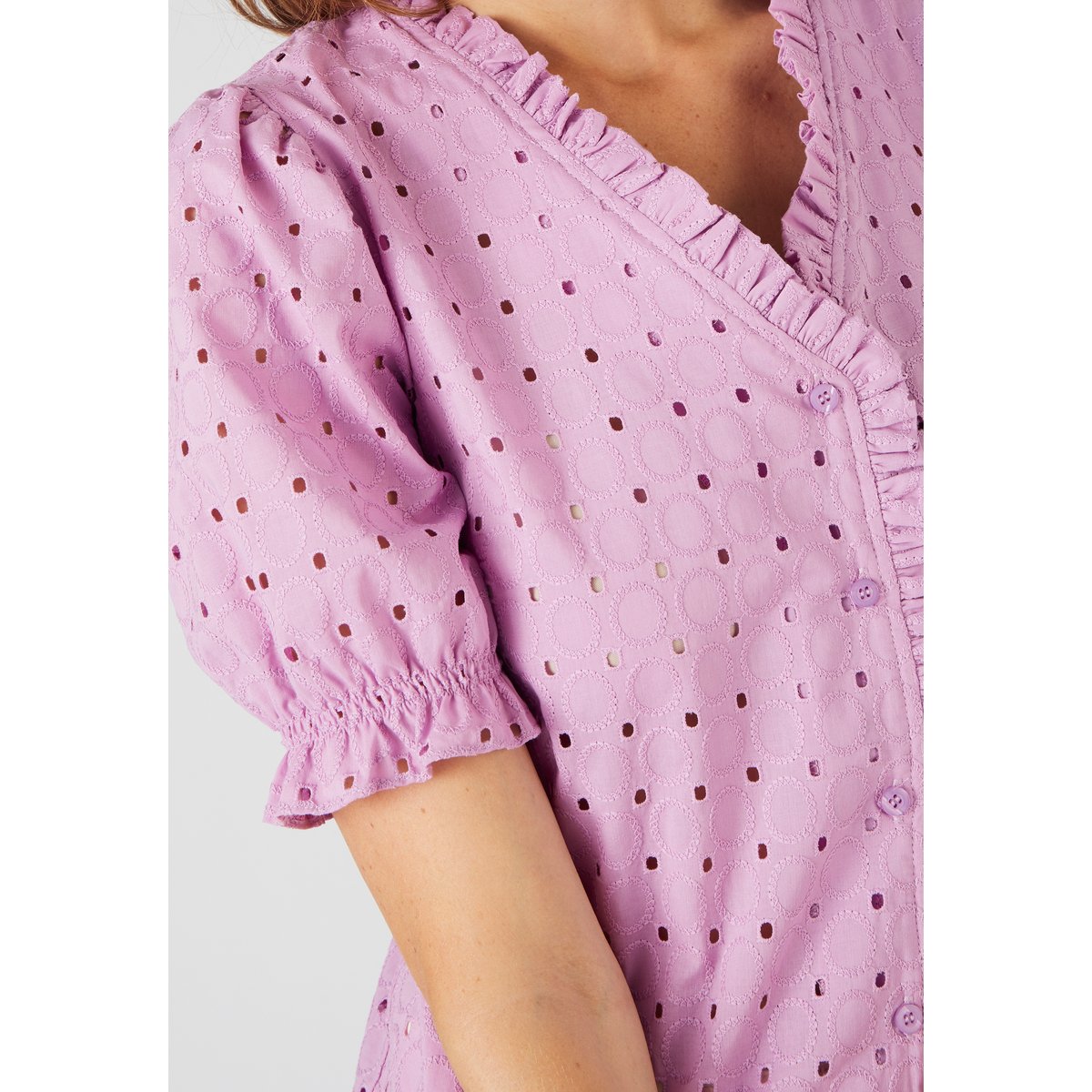 Chemisier broderie anglaise violet glycine, DAMART