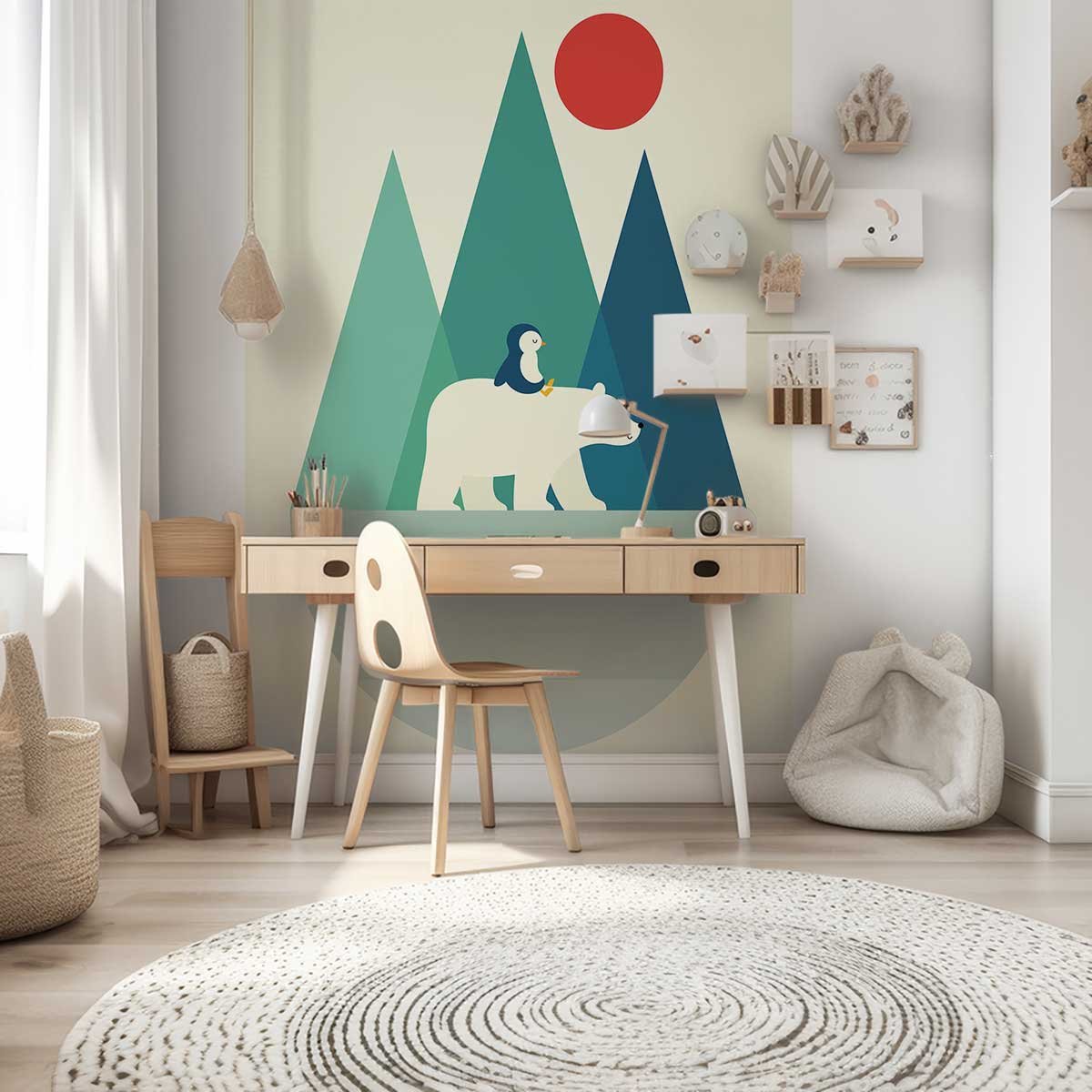 Papier peint le monde la glace intissé, HEXOA
