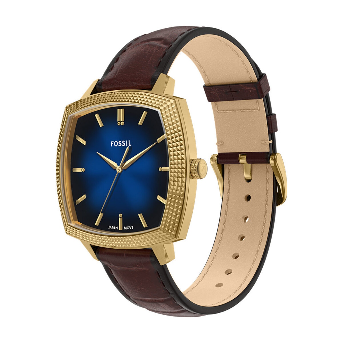 Montre Analogique MACHINE LUXE doré bleu marron, FOSSIL