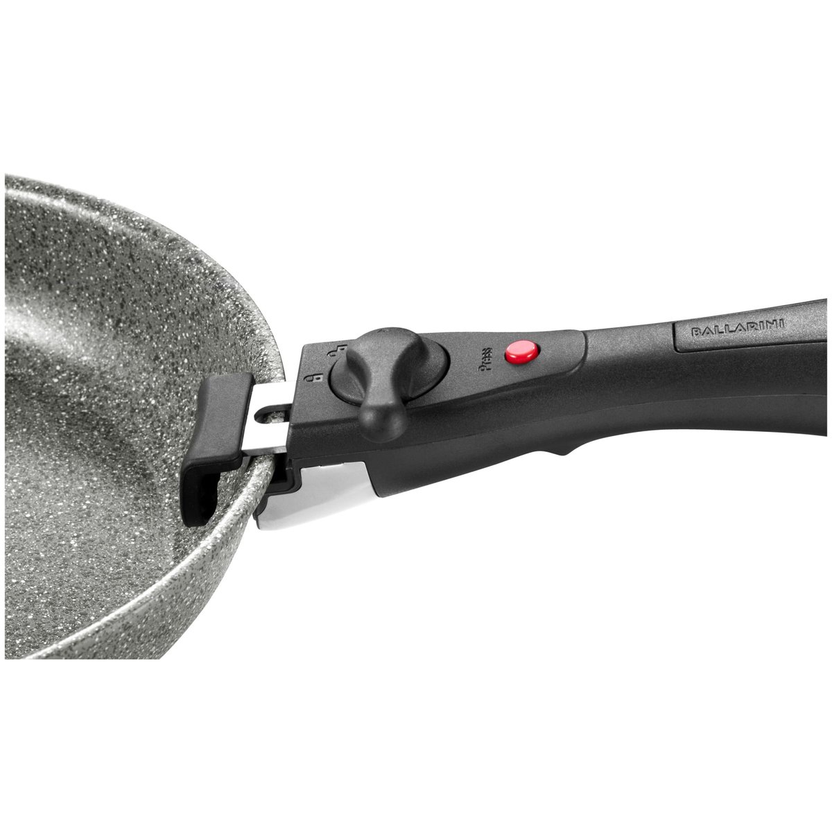 Set de 4 poêles Torre (Poêle 24 cm + Poêle 28 cm + Casserole 16 cm + Poignée amovible) gris, BALLARINI