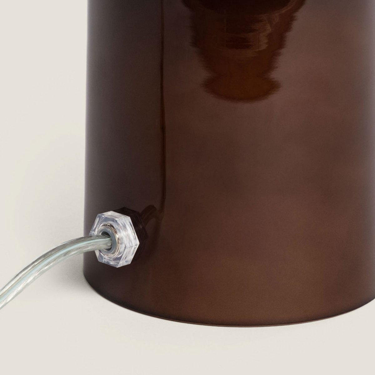 Lampe à poser ronde en verre  20cm- TINO marron, DRAWER