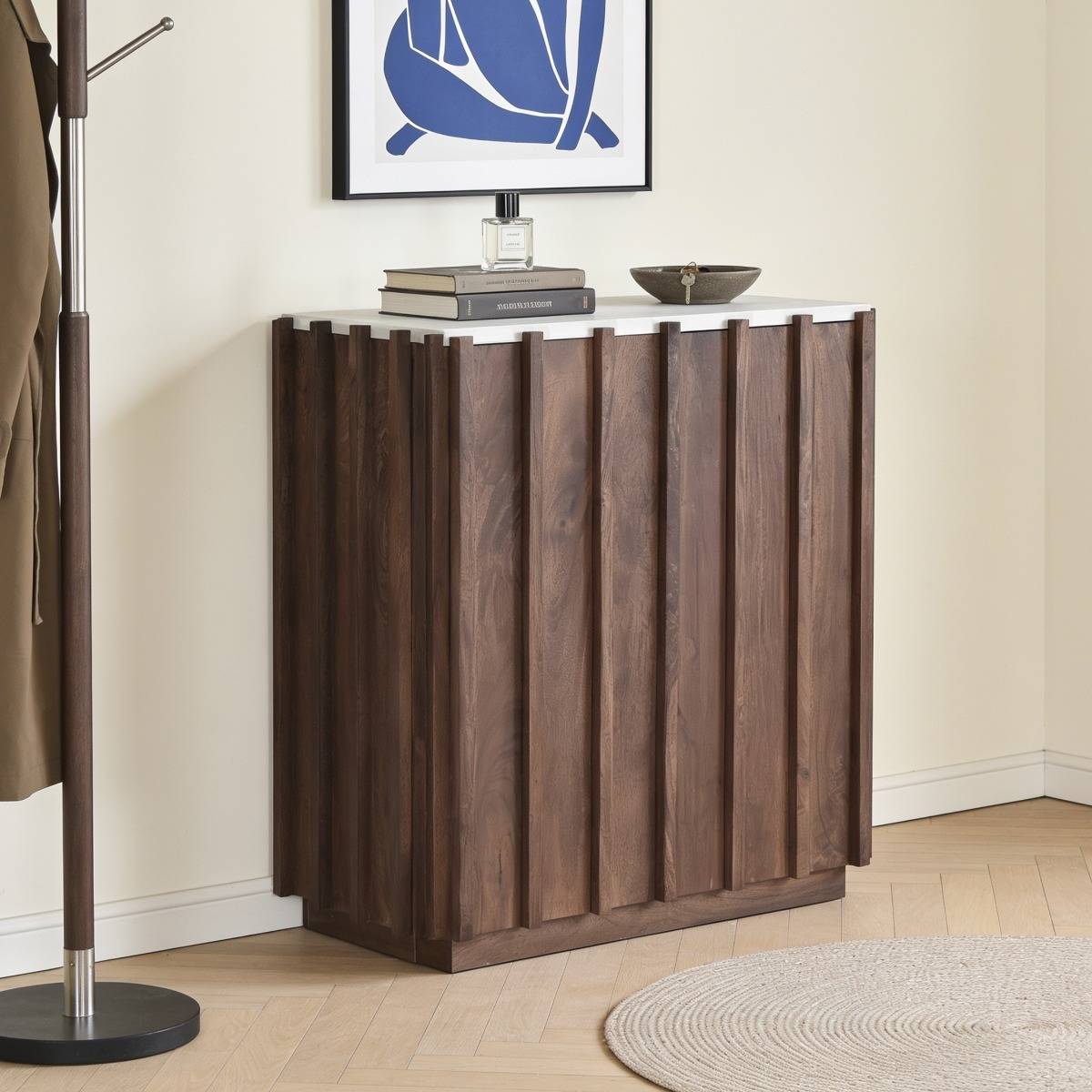 Buffet haut en bois de manguier LILITH bois foncé, MADE IN MEUBLES