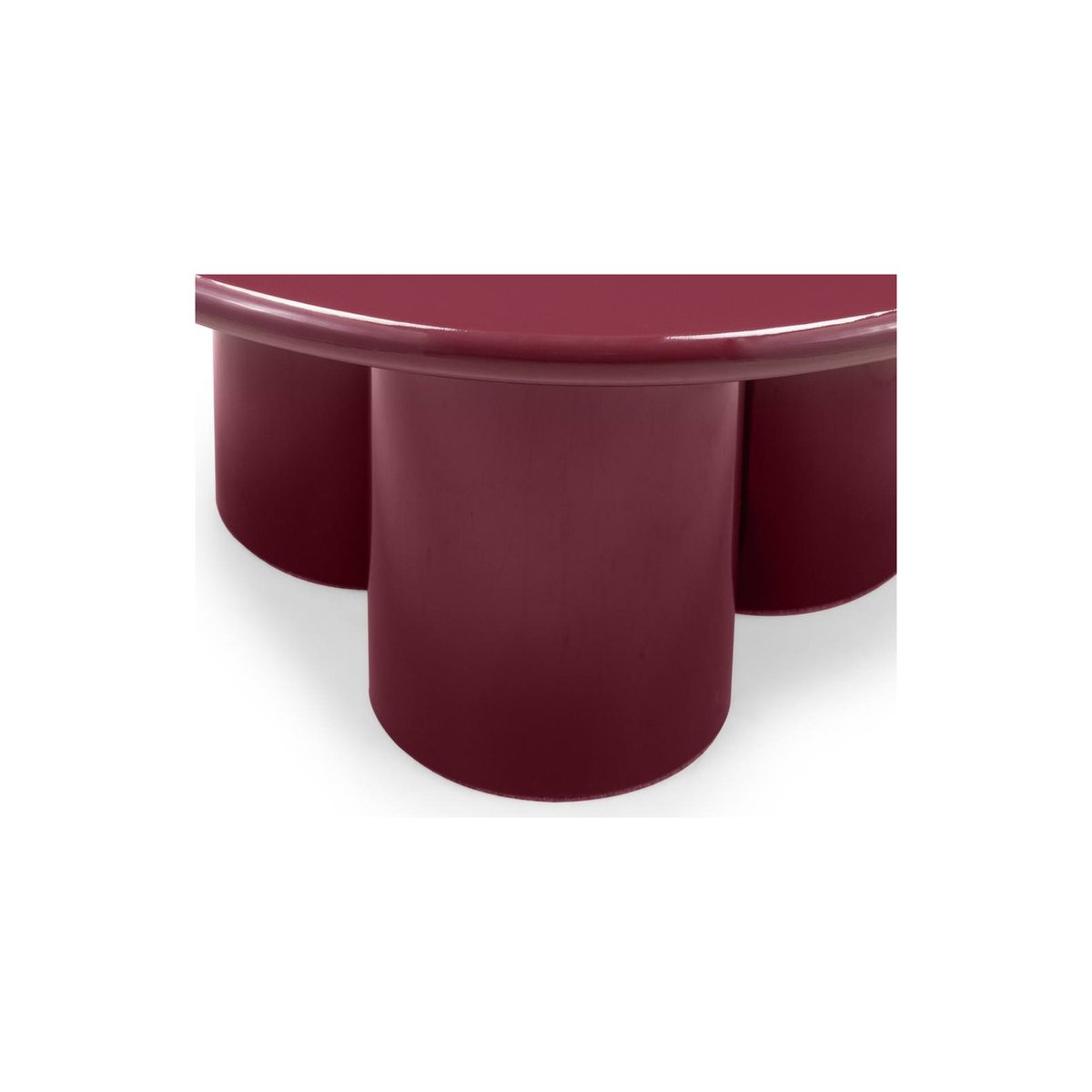Table basse ronde, BURGUN bordeaux brillant, RECOLLECTION