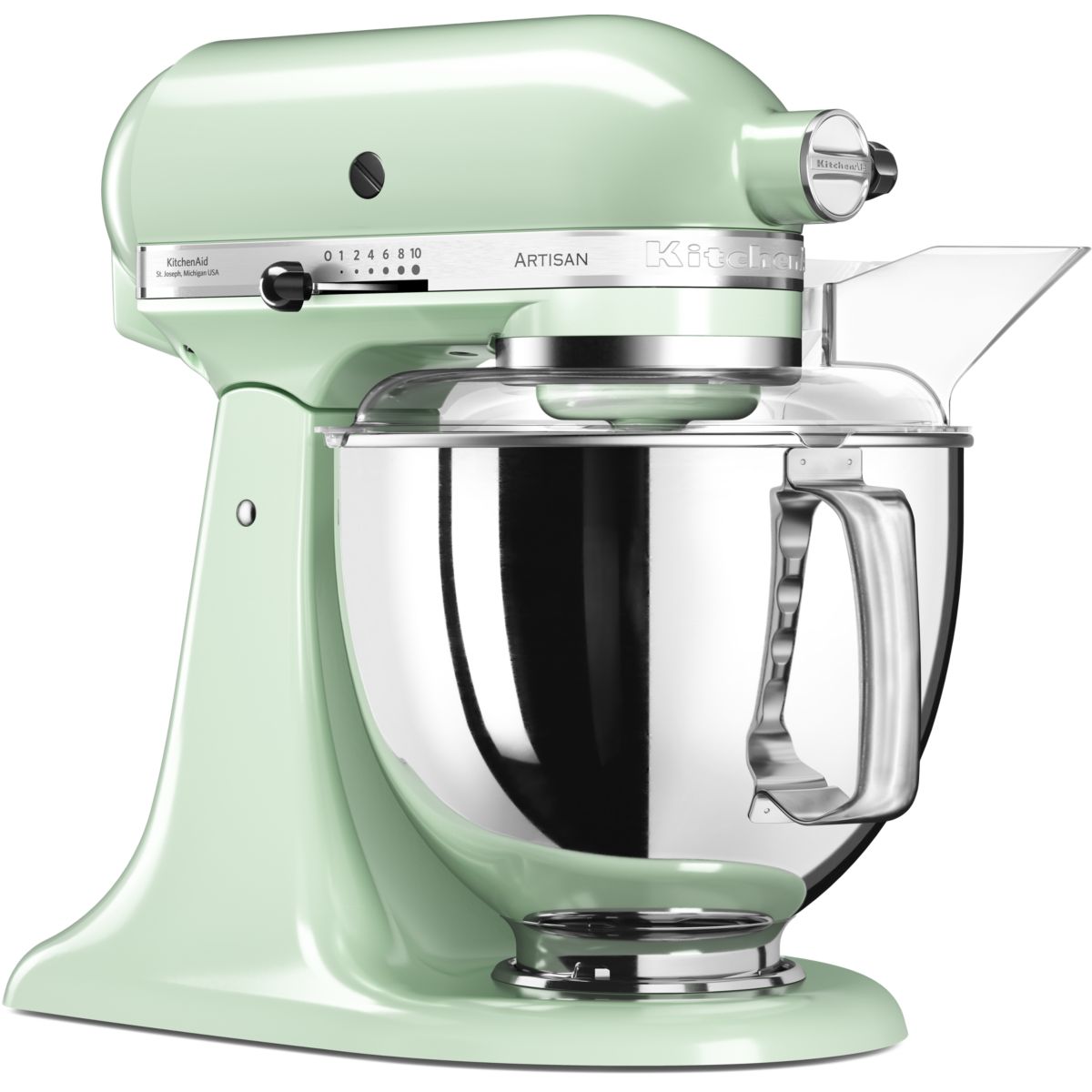 Robot pâtissier 5KSM175PSEPT Macaron Pistache, 4,8 L, bol avec poignée + bol 3 L, batteur souple et couvercle vert, KITCHENAID
