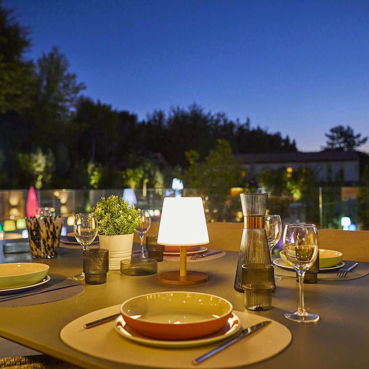 Lampe de table sans fil STANDY MINI bois, LUMISKY