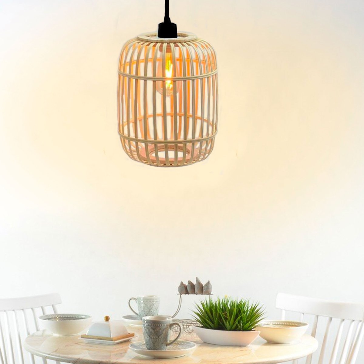Suspension en bambou ronde 25x25x30cm bois, WADIGA