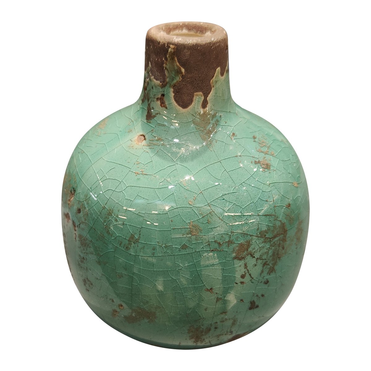 Vase céramique 8x9.5cm bleu, EMDE