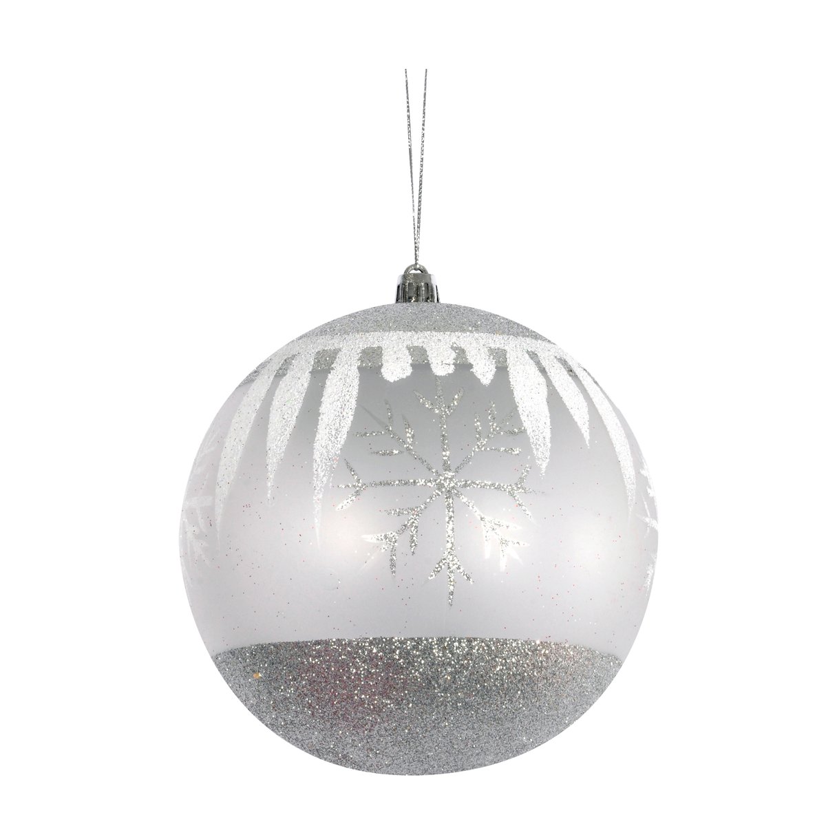 Boule de Noël décorée argent – 12 cm argent, EDEN