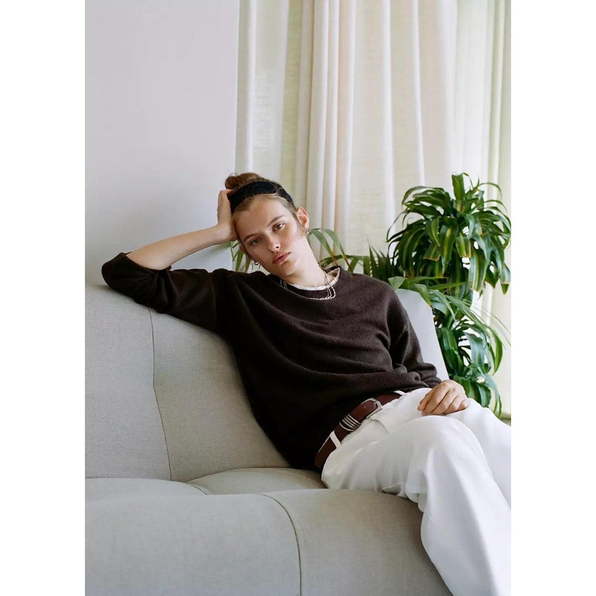 Pull-over col côtelé marron, MANGO TEEN