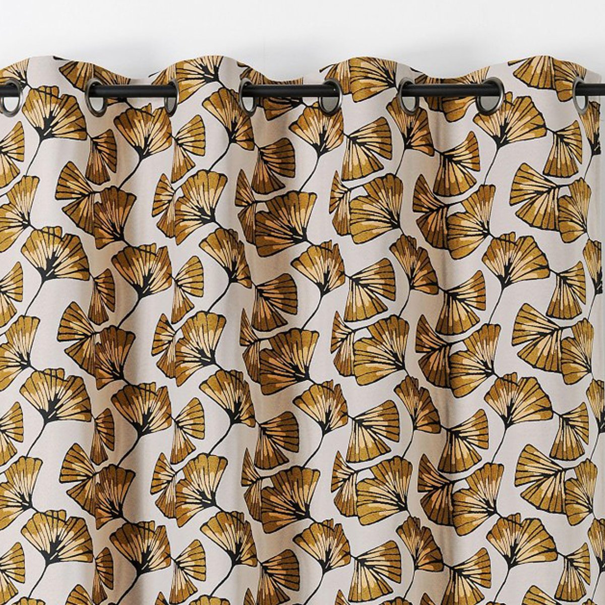 Rideau jacquard Biloba jaune, LINDER