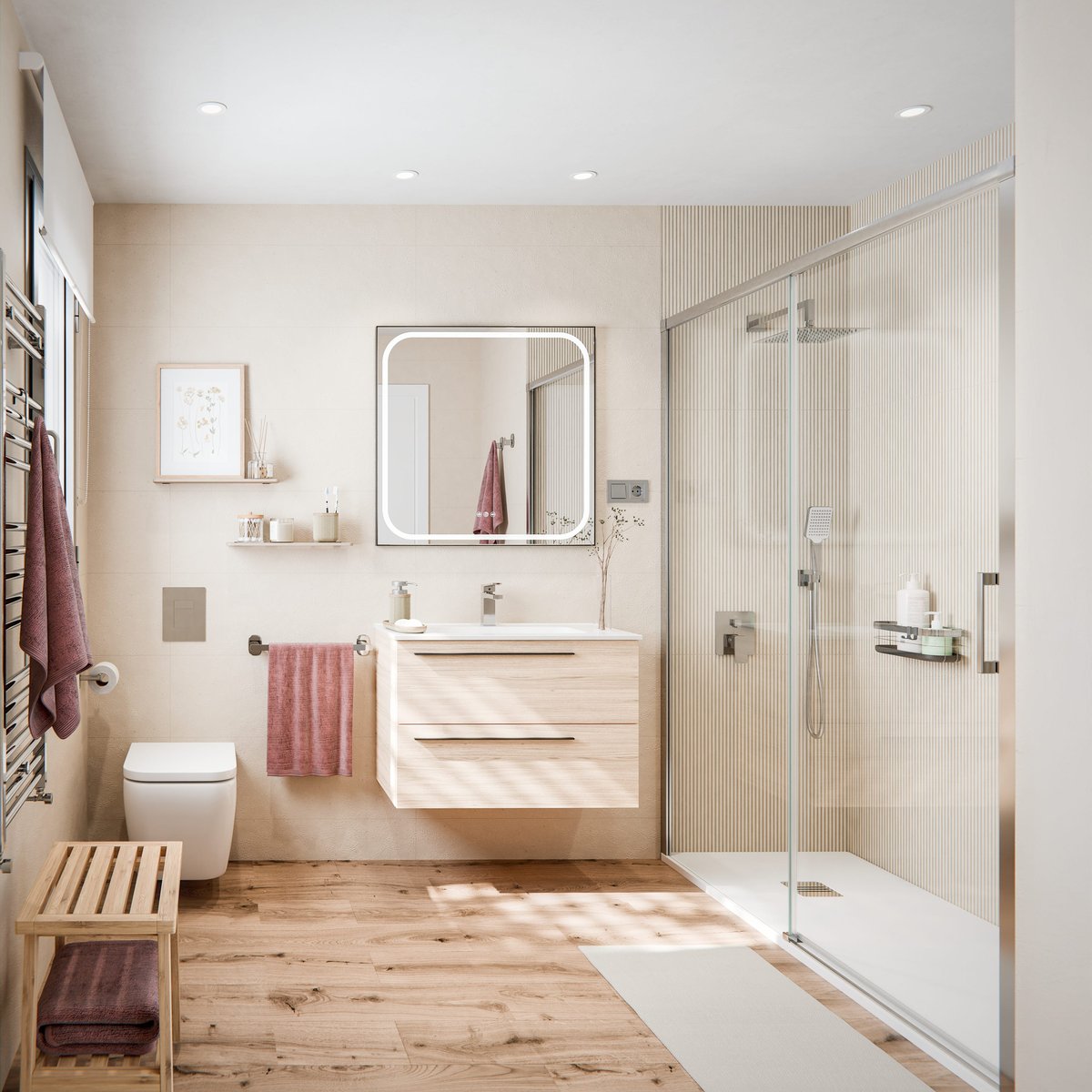 Miroir LED, REMIX gris, SENSEA