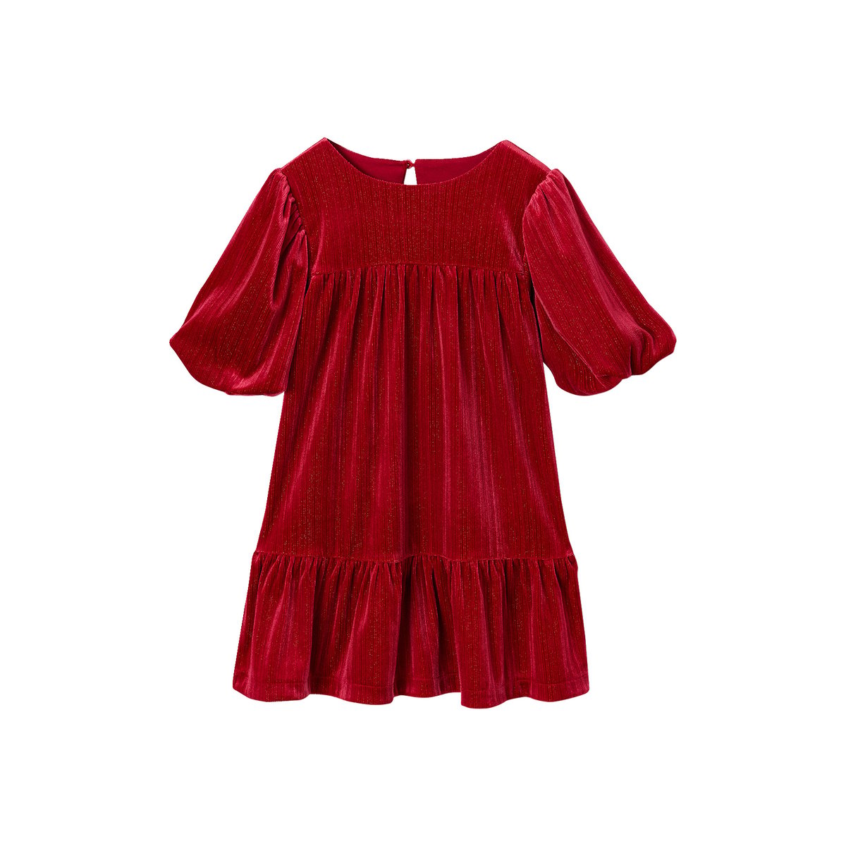 Robe velours rouge, VERTBAUDET
