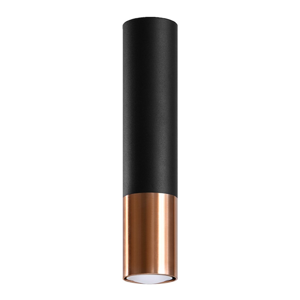 Plafonnier Acier Noir/Cuivre GU10 1 Loopez noir, EDEN
