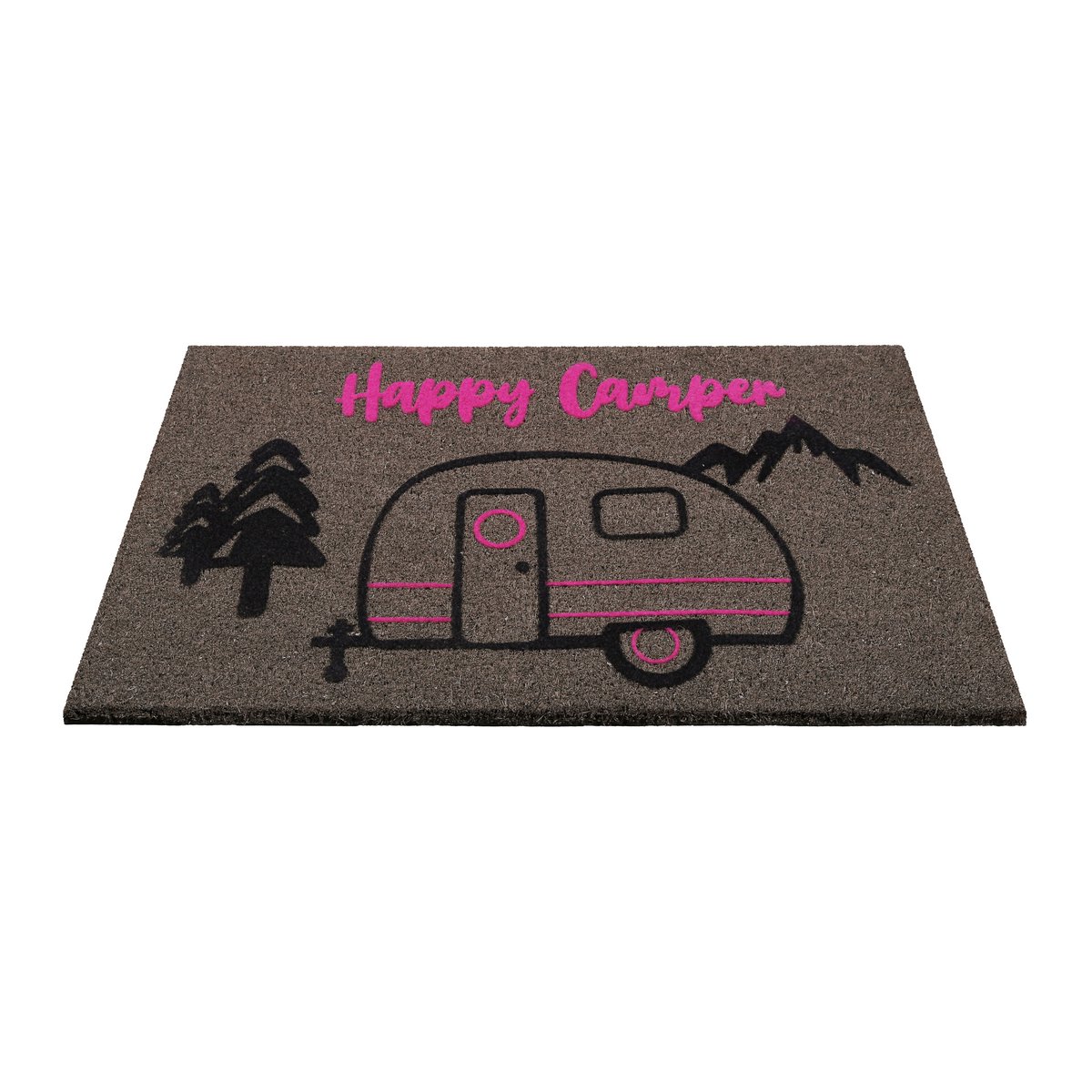 Paillasson coco, antidéparant , Happy Camper gris, WECON HOME