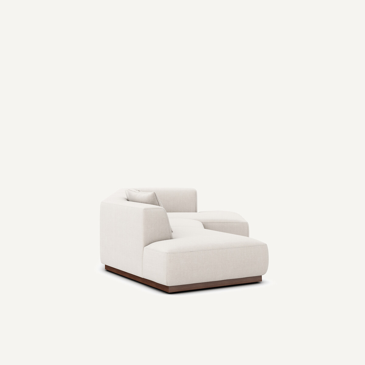 Offenes, gerades Ecksofa aus Baumwolle und Leinen, JACOPO beige, AM.PM