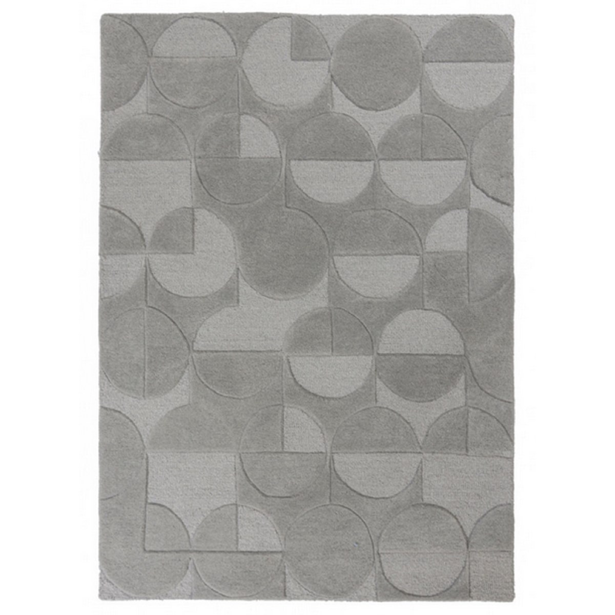 Tapis salon et chambre laine tufté main DIDI gris, NOVATREND