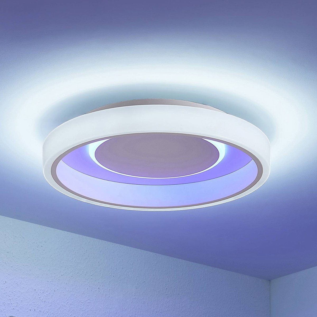 Plafonnier en métal moderneLED, Wikani blanc, LINDBY