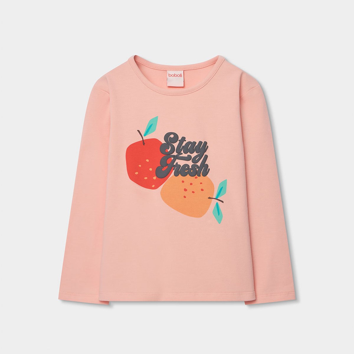 Pyjama fille mancs longues imprimé orange, BOBOLI