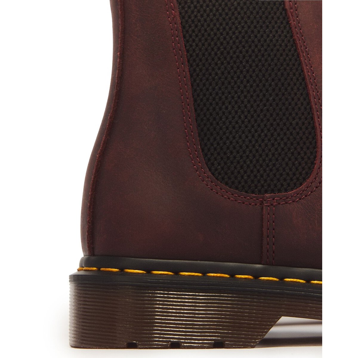 Boots chelsea 2976 YS en cuir Crazy Horse rouge foncé, DR. MARTENS
