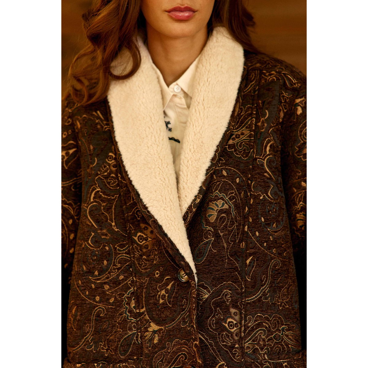 MANTEAU imprimé cachemire NOELIA 16-marron, LA PETITE ETOILE