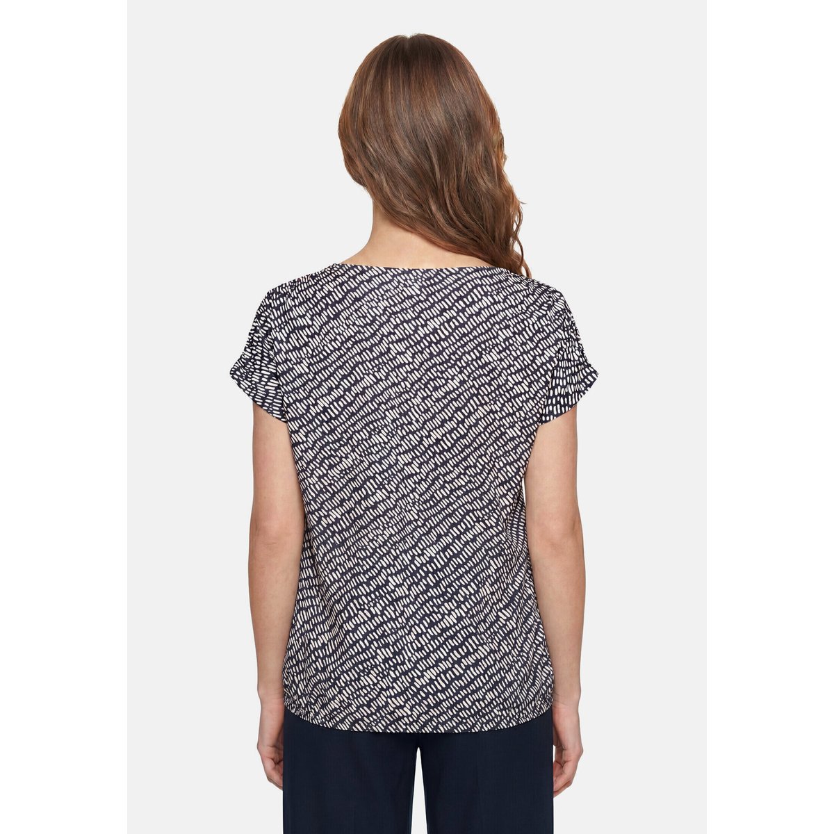 Haut imprimé à élastique dark blue/beige, BETTY BARCLAY