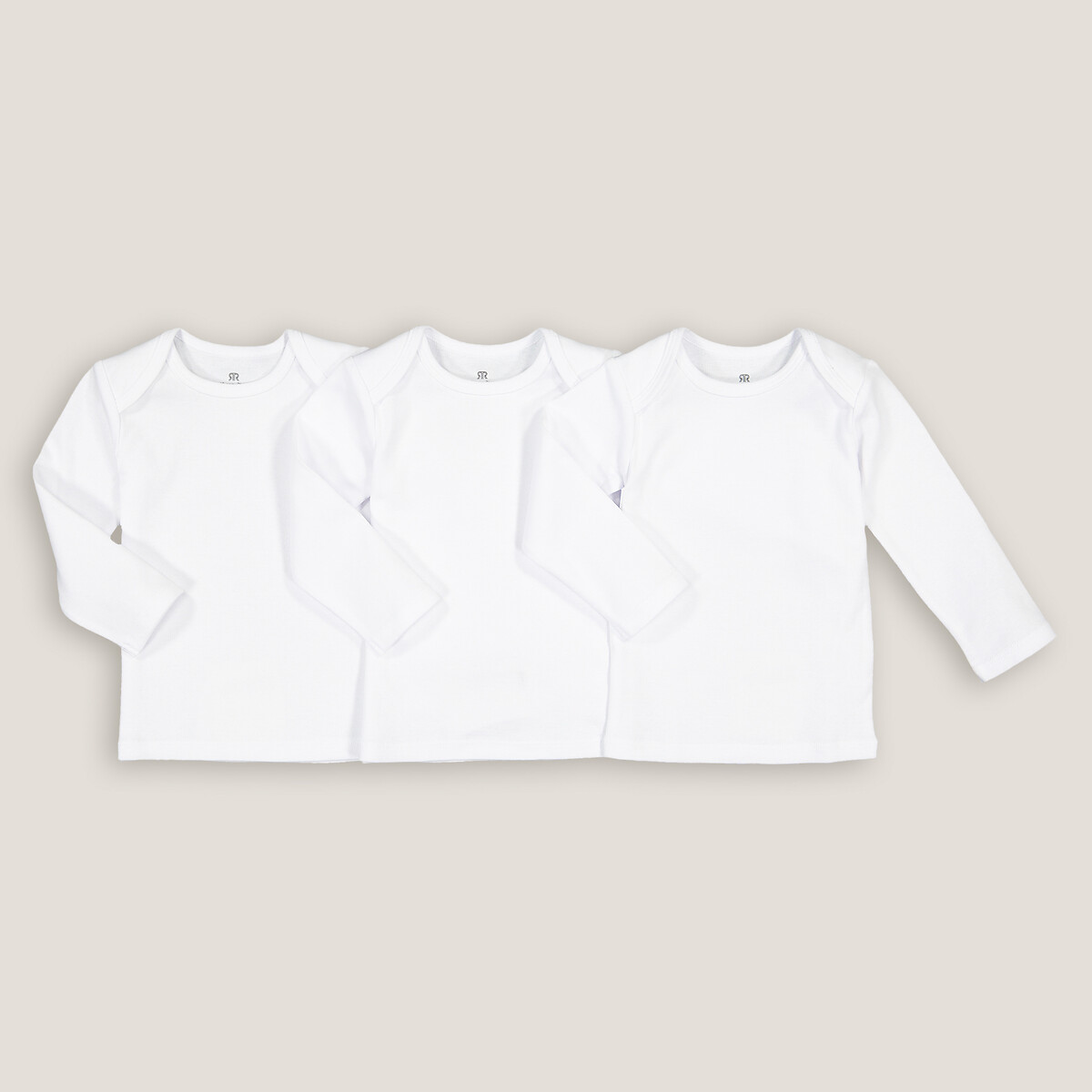 Pack of 3 Vests in Organic Cotton white, LA REDOUTE COLLECTIONS