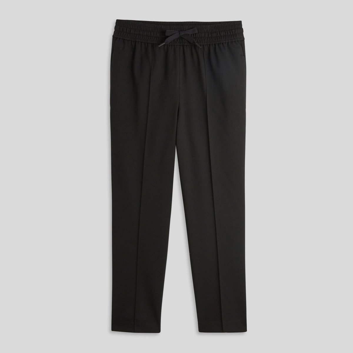 Pantalon droit taille élastiquée noir, MONOPRIX