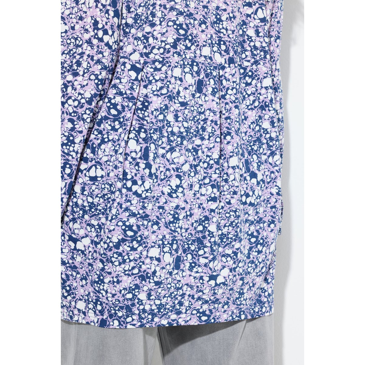 Blouse avec plis fantaisie bleu foncé, ULLA POPKEN