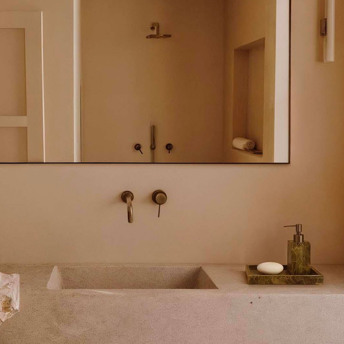Plateau de présentation salle de Bain marbre brun 25.5x15.5x2cm marron, WADIGA