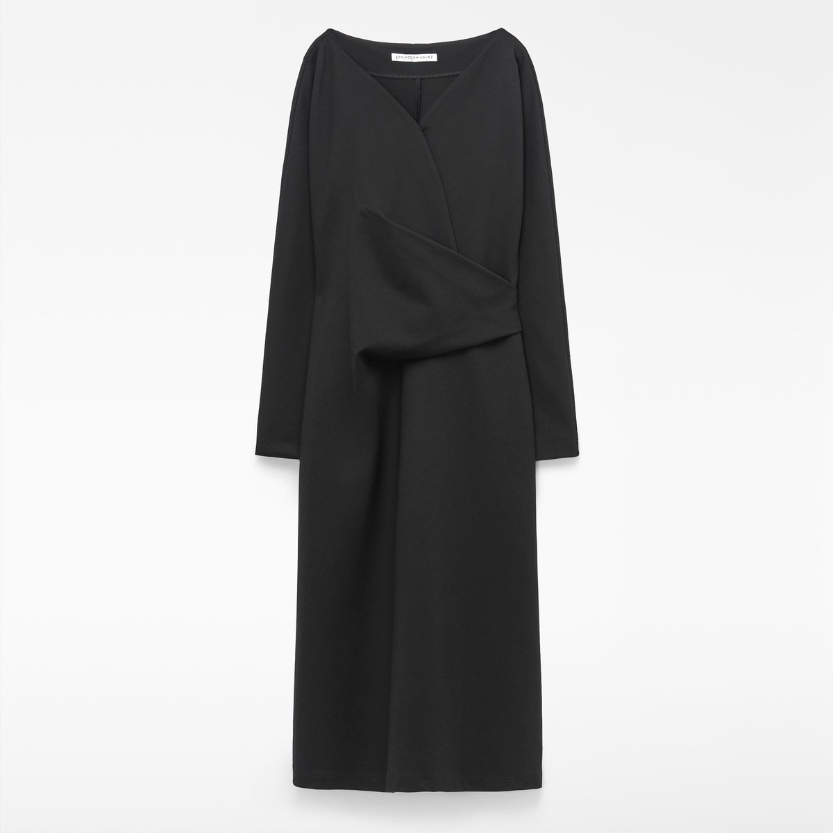 Robe portefeuille midi noir, ADOLFO DOMINGUEZ