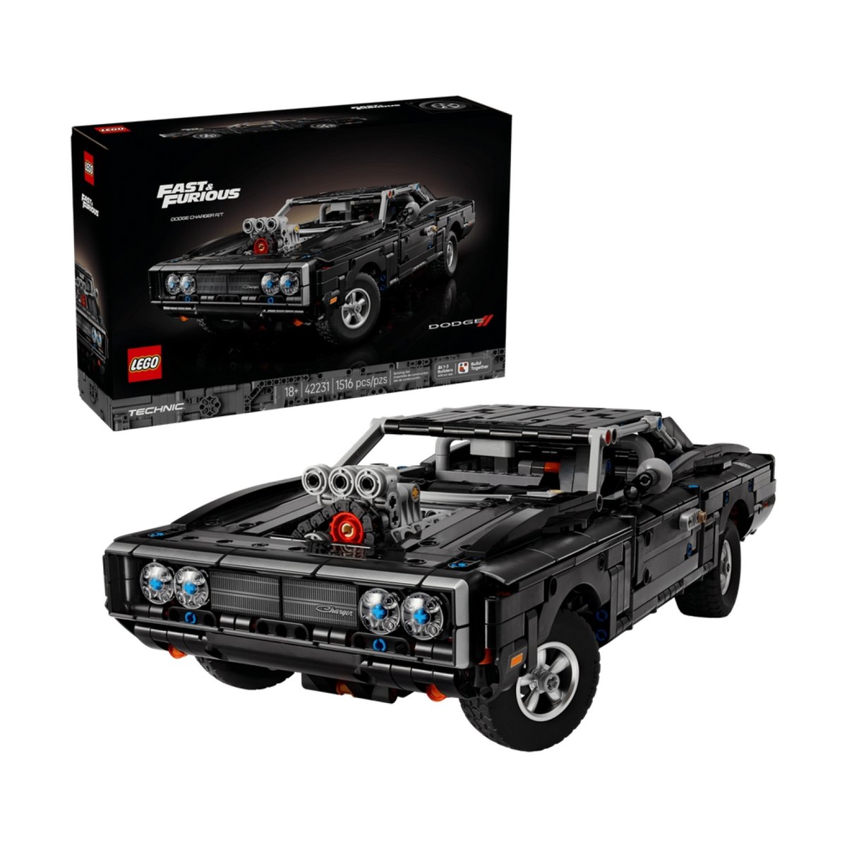Technic Voiture Dodge Charger R/T de Fast and Furious noir, LEGO
