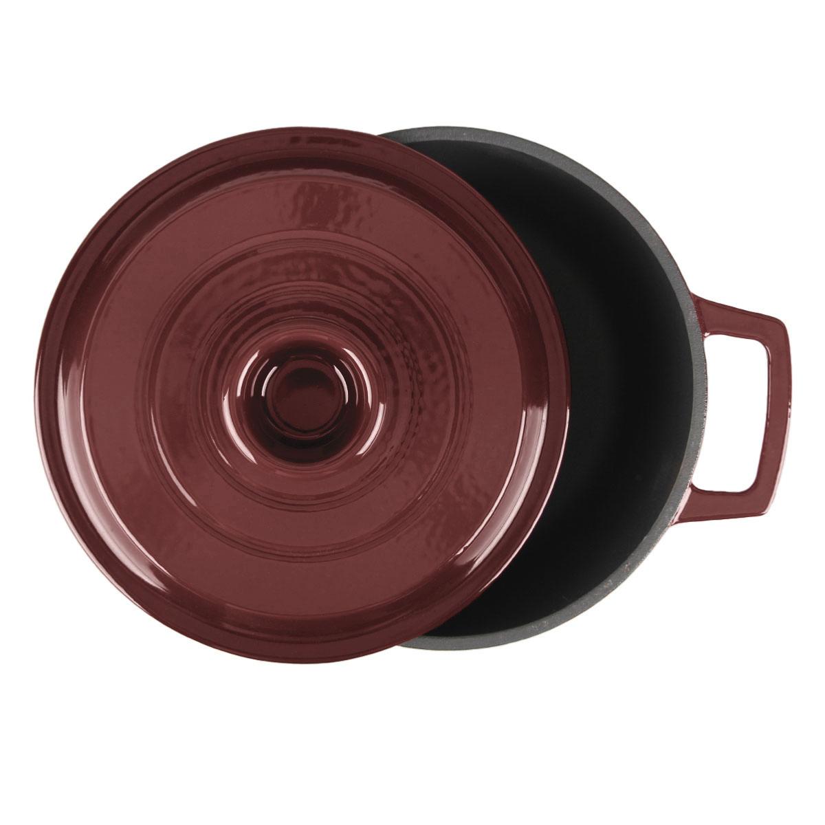 Cocotte en fonte ronde 20cm - "Masseiron Merlot" couleur unique, LAGUIOLE CUISSON
