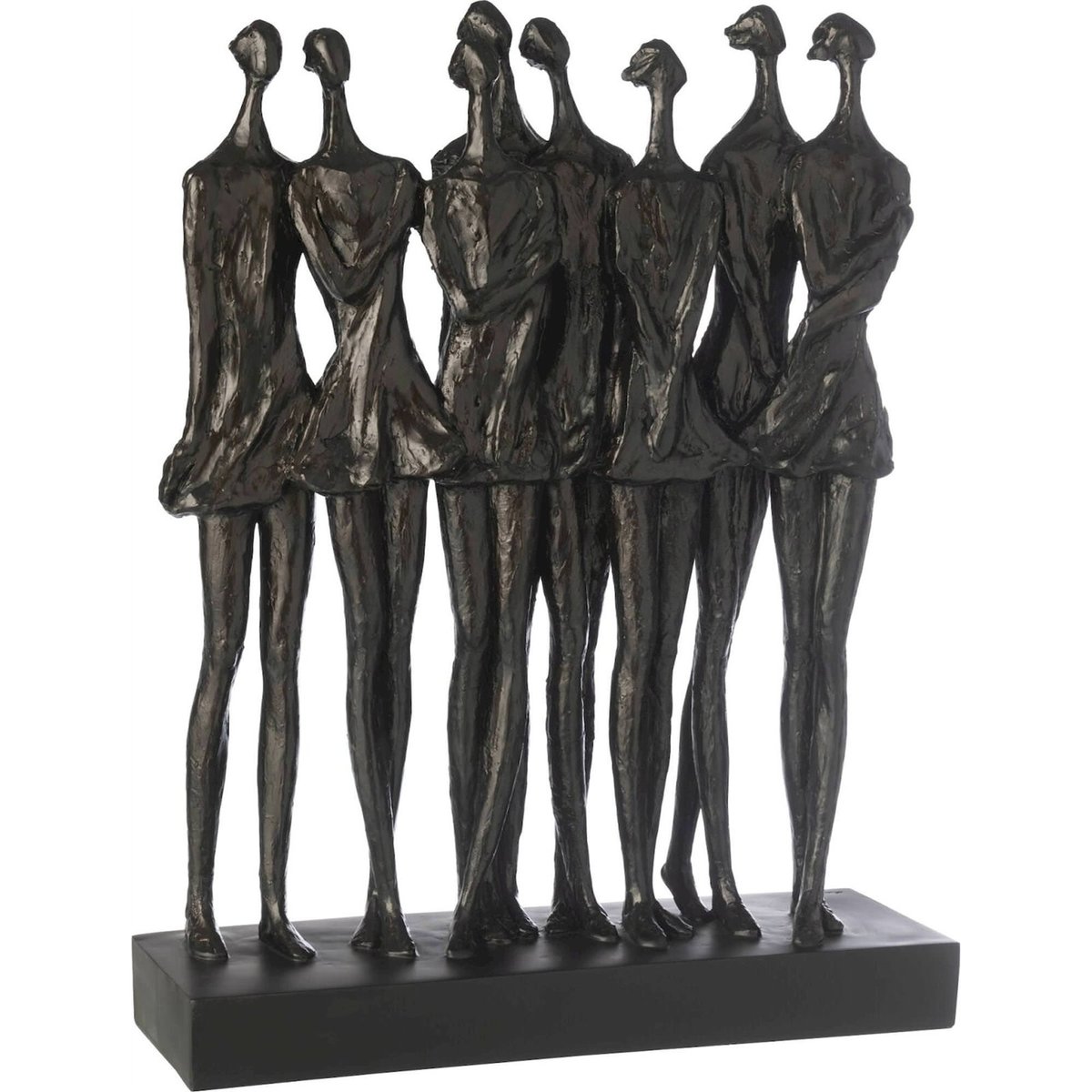 Figurine 8 personnes en résine noir, RECOLLECTION