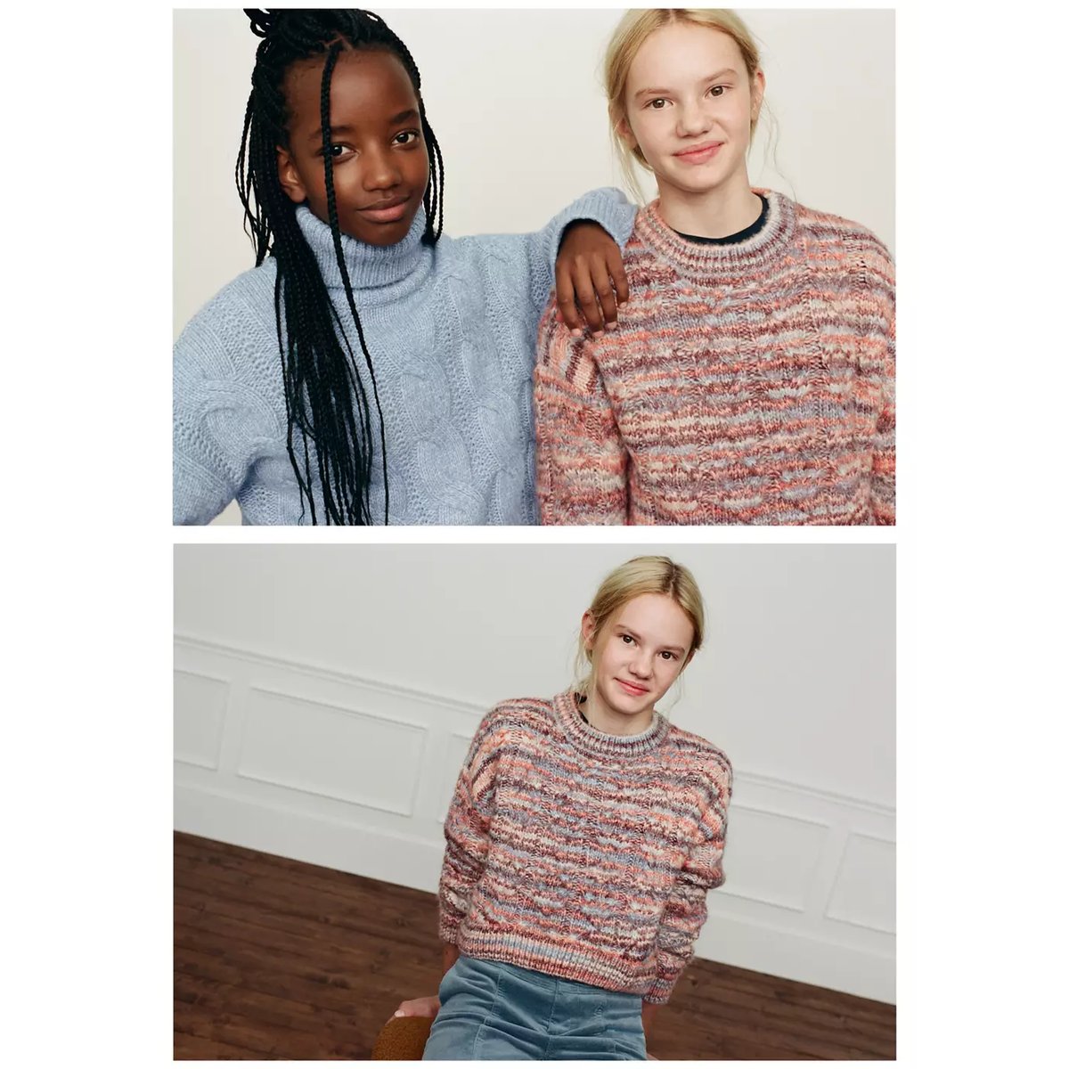 Pull-over maille multicolore orange pastel, MANGO KIDS