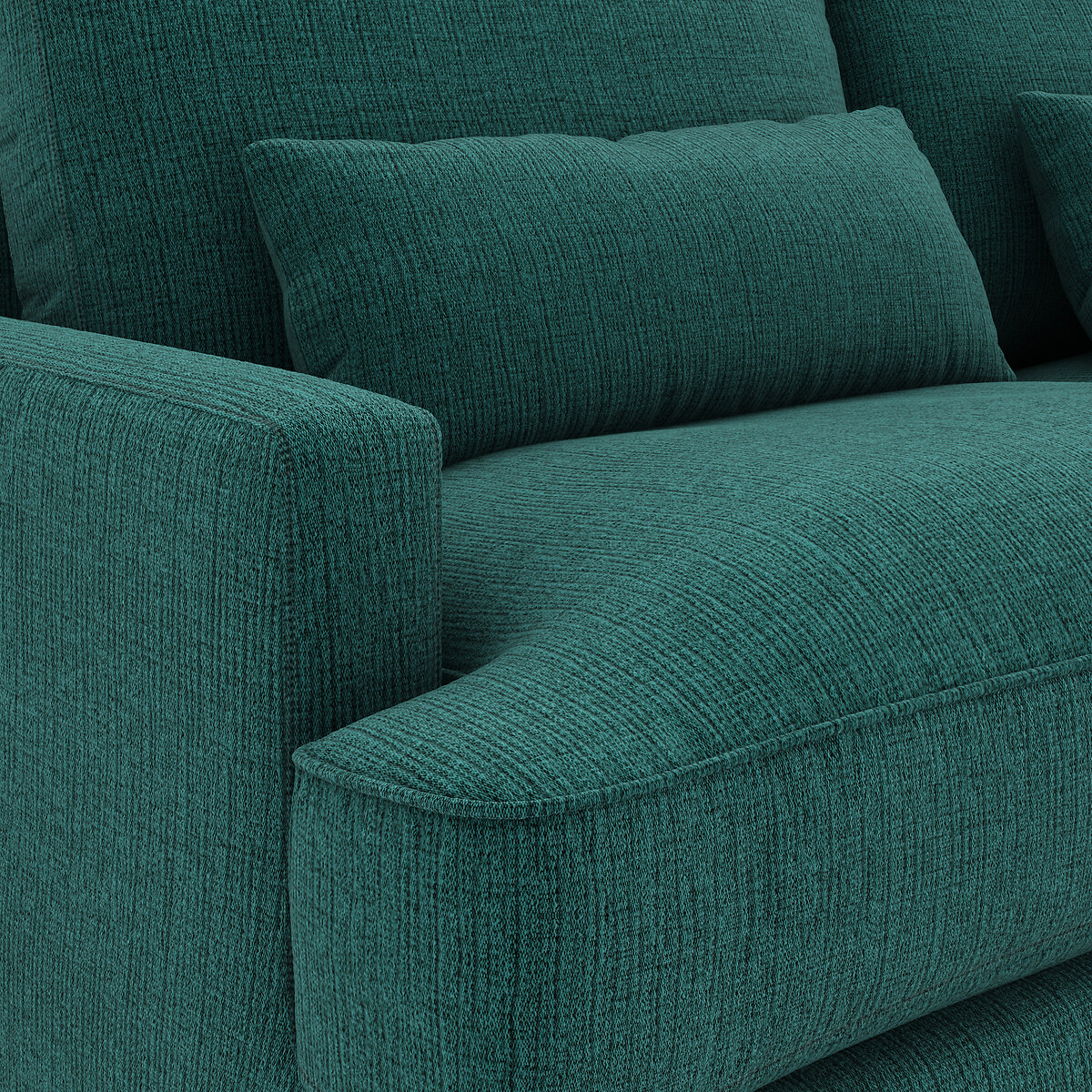 3-Sitzer-Sofa, umwandelbar, aus jaspiertem Canvas, ALWINE dunkelgrün, AM.PM