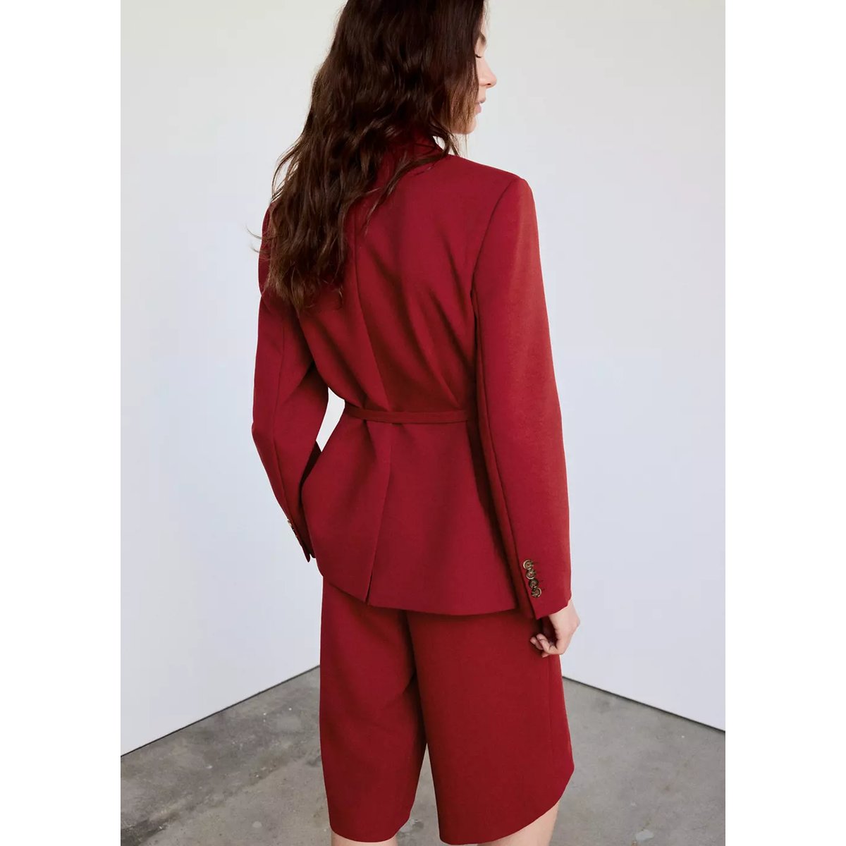 Blazer croisé nœud orange foncé, MANGO