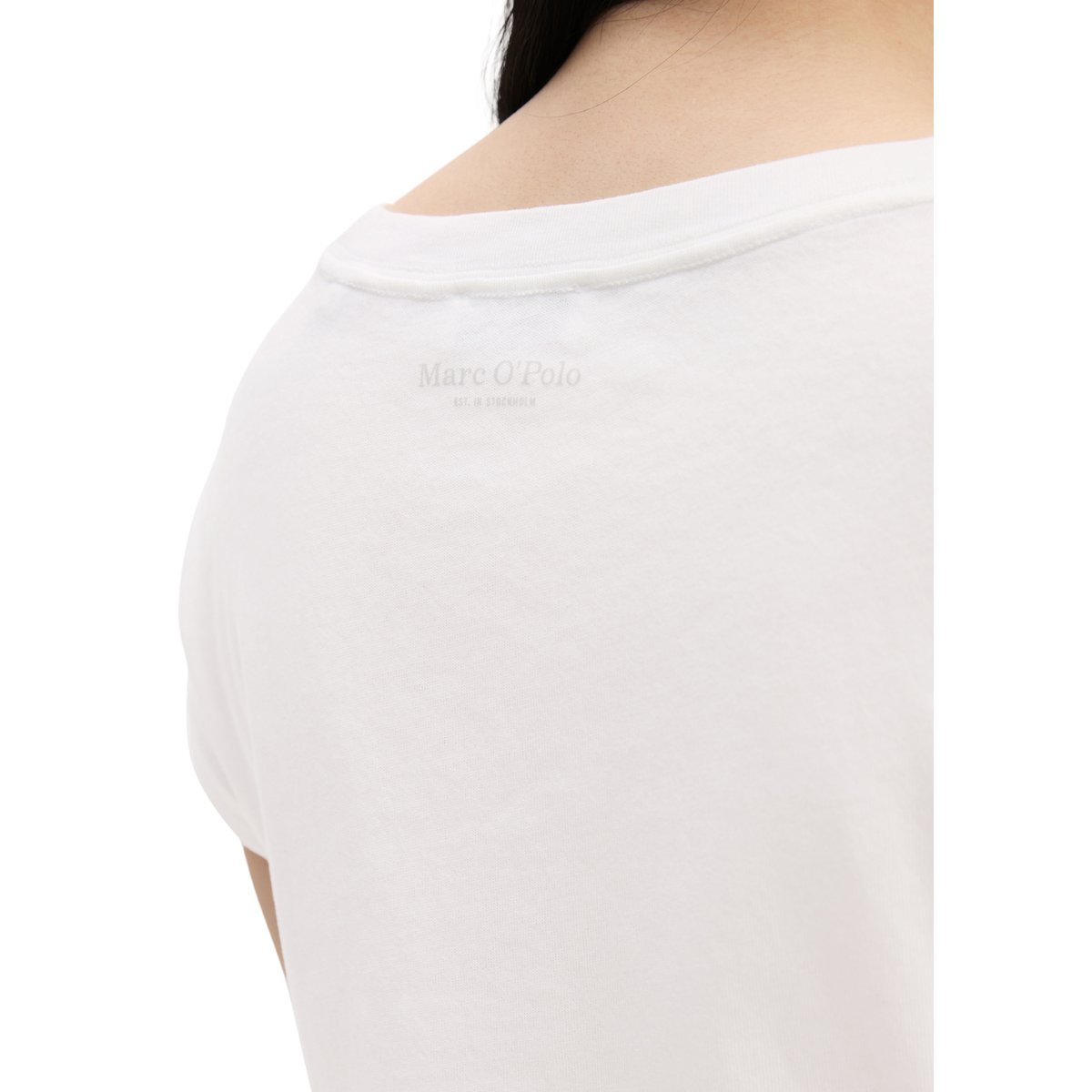 T-shirt regular en coton organique blanc, MARC O'POLO
