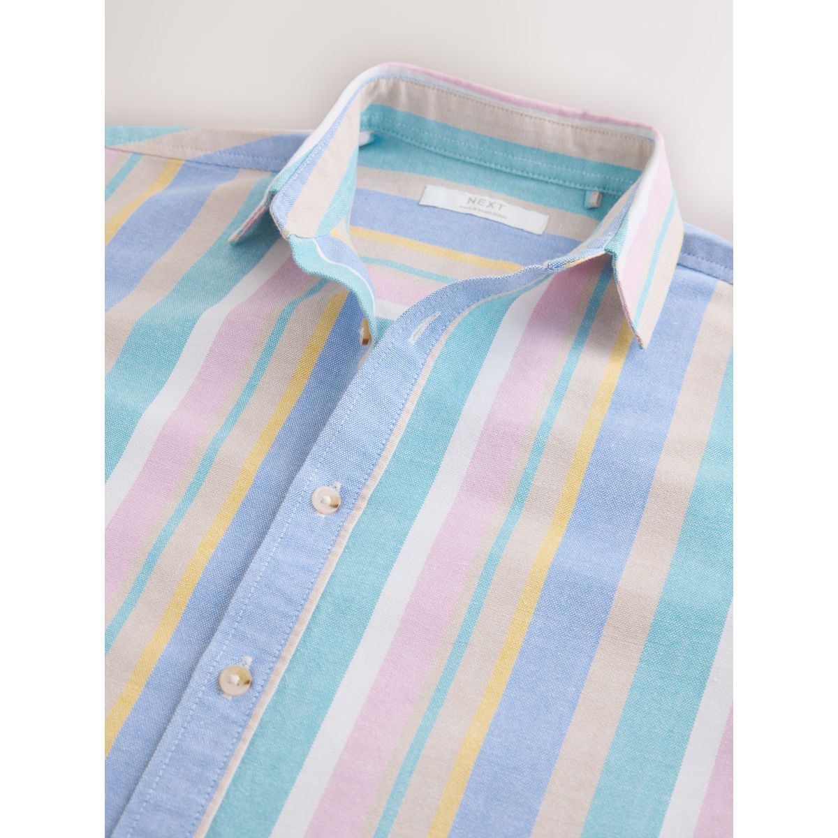 Chemise manches courtes rayée pastel multicolore, NEXT