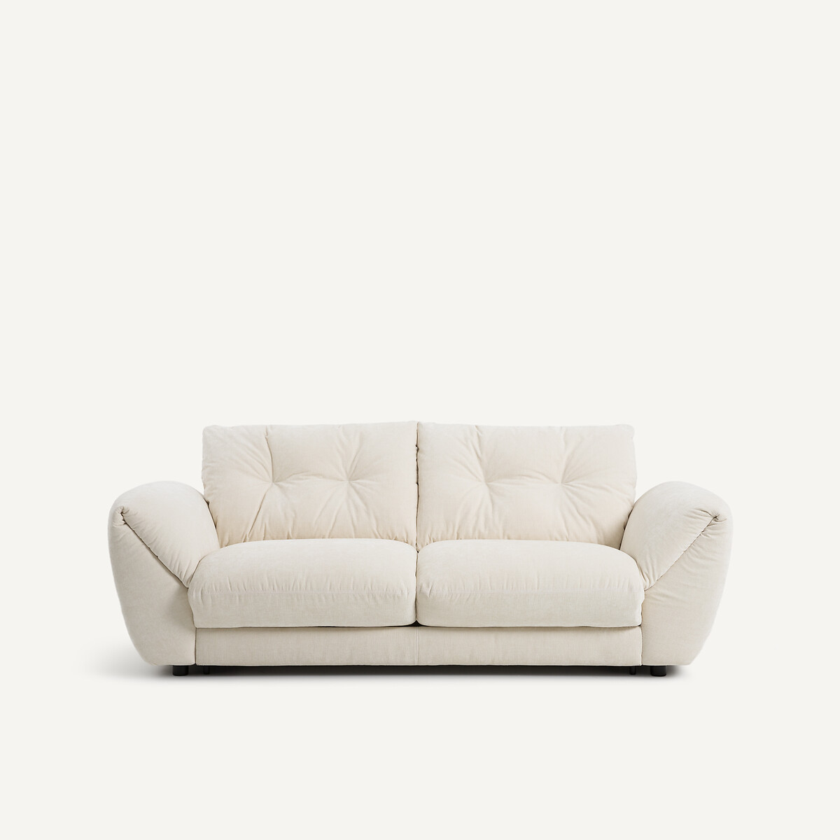 Canapé 3P convertible velours chenille, Edgar blanc, AM.PM